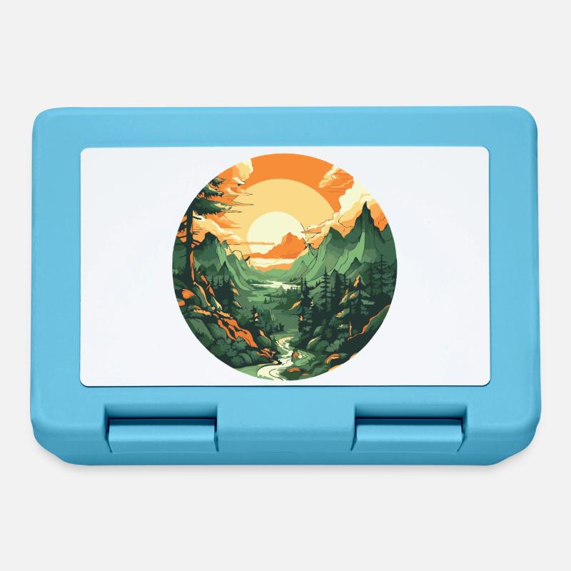 Circular Sunset - Lunchbox - sapphire blue