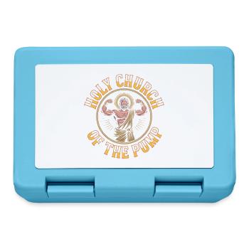 Hallowed be thy Gains - Funny Jesus Gym Meme - Lunchbox - sapphire blue - Front