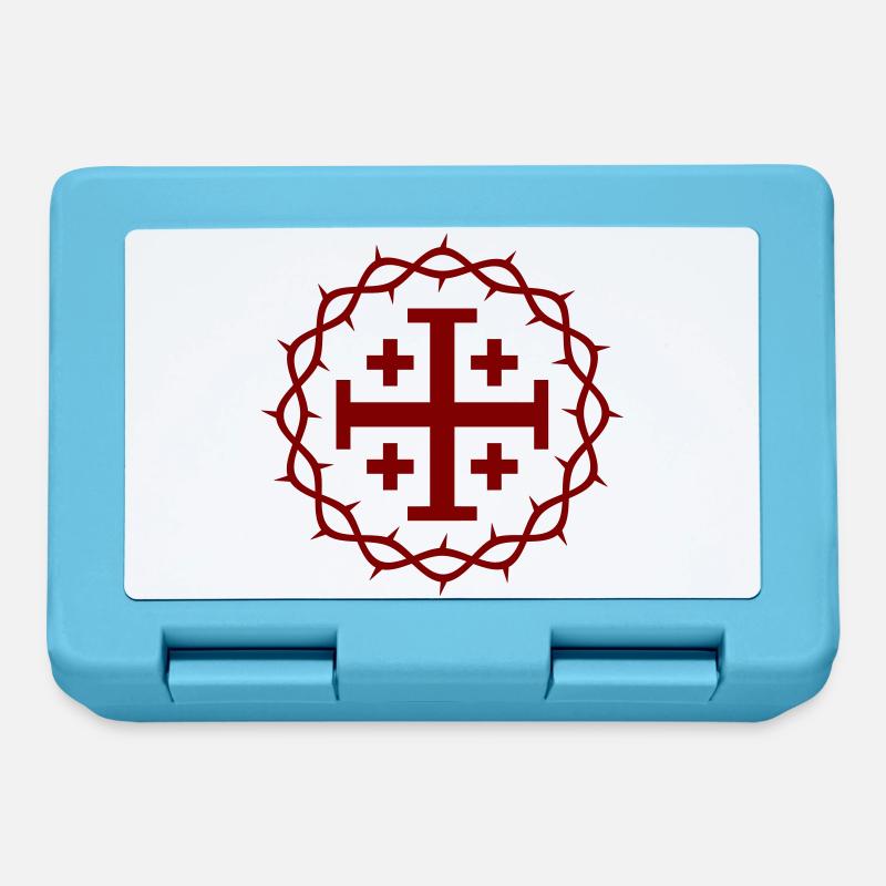 Croix de Jérusalem et couronne d’épines - Boîte à goûter - bleu saphir