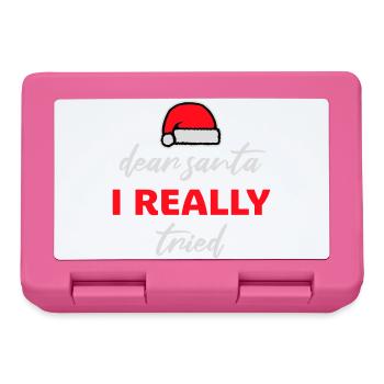 Dear Santa I Really Tried Weihnachten Humor Lustig - Brotdose - Pink - Vorne