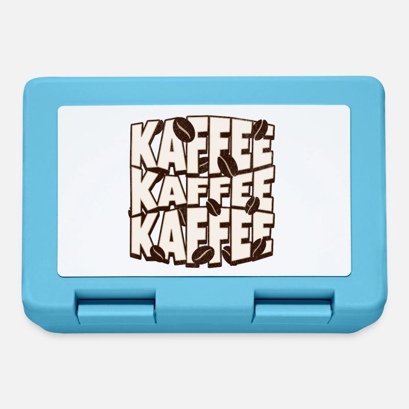 Kaffee Kaffee Kaffee  - Brotdose - Saphirblau