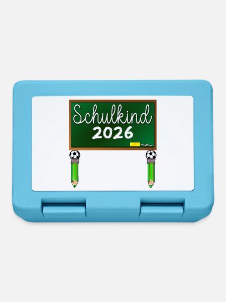 Einschulung Schulkind 2026 Fußball - Brotdose - Saphirblau