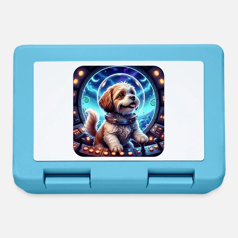 Cosmic Pup in Space Capsule - Lunchbox - sapphire blue