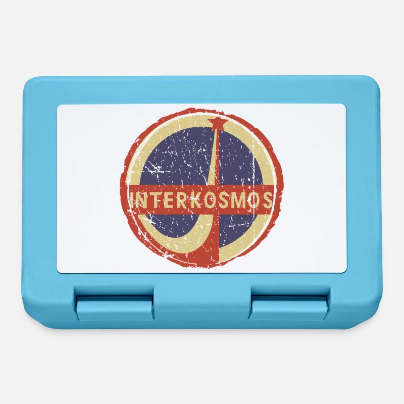 Interkosmos DDR Retro Circle Emblem - Brotdose - Saphirblau