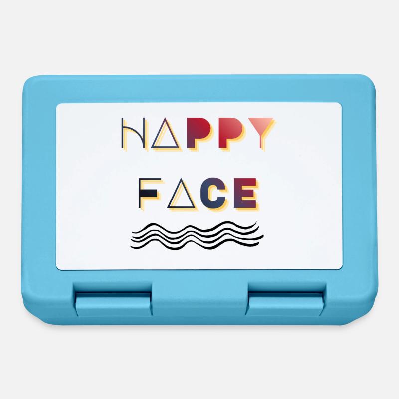 Retro Happy Face - Lunchbox - sapphire blue
