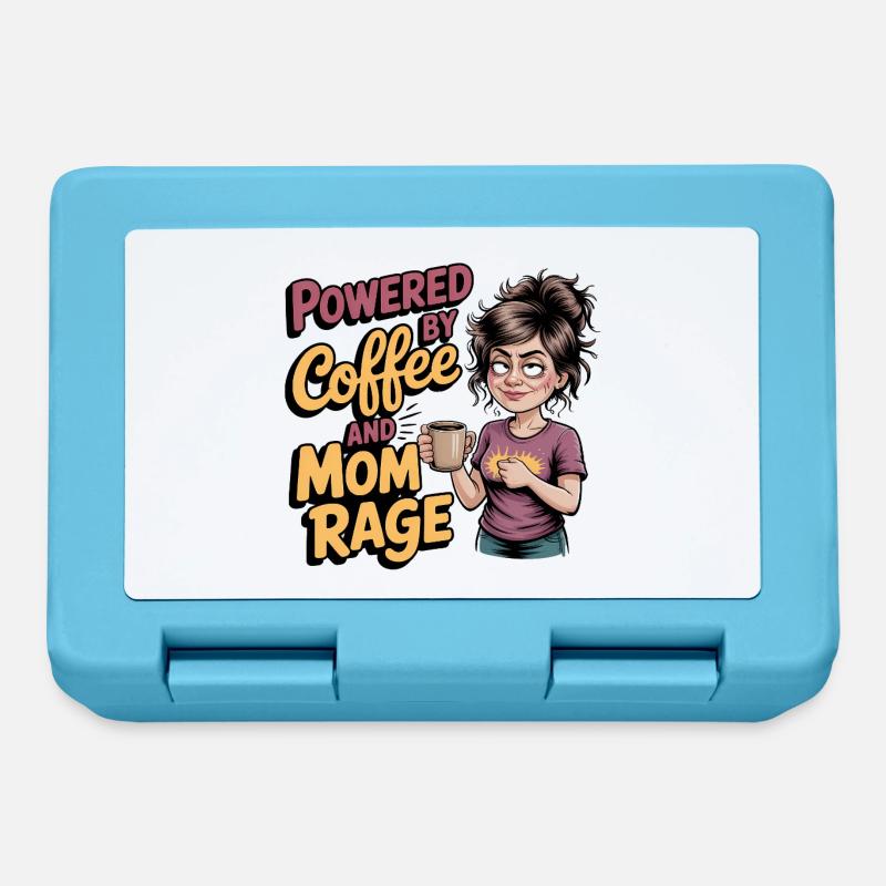 Powered by Coffee and Mom Rage – Muttertagsgeschenk - Brotdose - Saphirblau