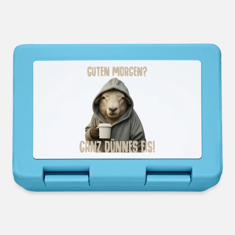 Morning Coffee with Sheep Pullover Hoodie - Lunchbox - sapphire blue
