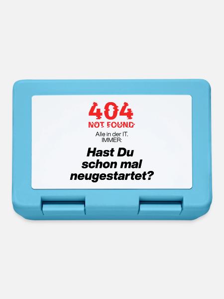 404 IT-Frage – Schon neu gestartet? IT, Geek, Fun - Brotdose - Saphirblau