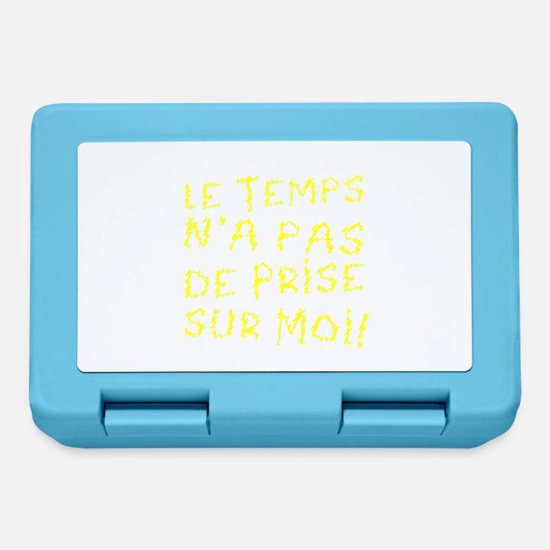 LE TEMPS N'A PAS DE PRISE SUR MOI ! (anniversaire) - Boîte à goûter - bleu saphir