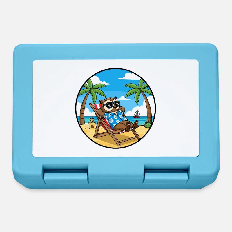 Coole Eulenstrandurlaub-Sommervibes - Brotdose - Saphirblau