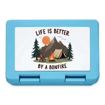 Life is better by a Bonfire Camping Adventure - Lunchbox - sapphire blue - Front