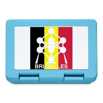 Atomium Bruxelles – Motif du Carré du Drapeau Belge - Boîte à goûter - bleu saphir - Devant