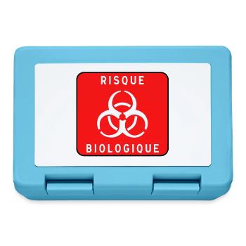 Panneau danger biologique, risque infectieux, mati - Boîte à goûter - bleu saphir - Devant