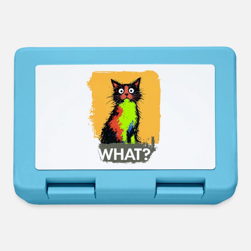 What Cat Color Explosion - Lunchbox - sapphire blue