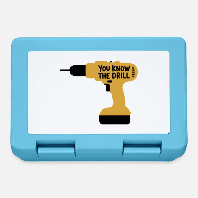 Du kennst The Drill Funny Handwerkerwerkzeug Wortspieldesign - Brotdose - Saphirblau