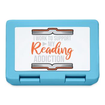 I Work To Support My Reading Addiction Books Logo - Lunchbox - sapphire blue - Front