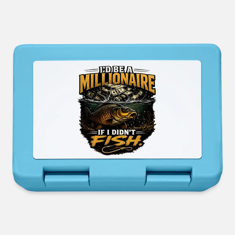 Je serais millionnaire si je ne faisais pas de design de carpe de pêche - Boîte à goûter - bleu saphir