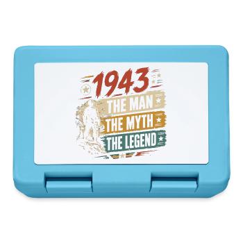 Geburtstag, geboren 1943 – Mannmythos – Legende - Brotdose - Saphirblau - Vorne