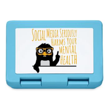Social Media Seriously Harms Mental Health Pinguin - Brotdose - Saphirblau - Vorne