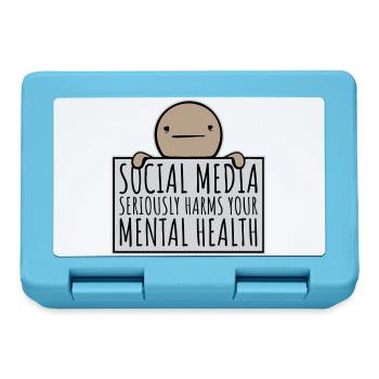 Social Media Seriously Harms Mental Health Spruch - Brotdose - Saphirblau - Vorne