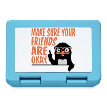 Make Sure Your Friends Are Okay Pinguin Nerd Geek - Brotdose - Saphirblau - Vorne