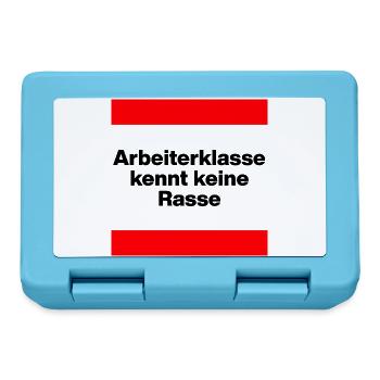 ARBEITERKLASSE KENNT KEINE RASSE, NIE WIEDER JETZT - Brotdose - Saphirblau - Vorne
