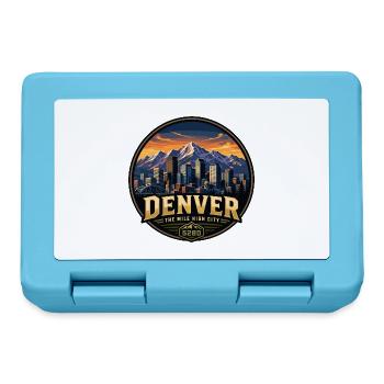 Denver Mile High City Retro Rocky Mountain Abzeichen - Brotdose - Saphirblau - Vorne