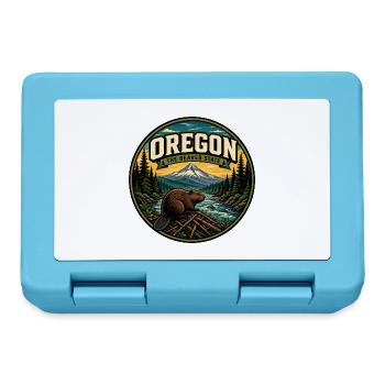 Oregon Das Beaver State Retro Mt Hood-Abzeichen - Brotdose - Saphirblau - Vorne