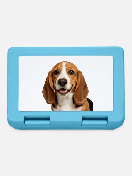 Glücklicher Basset-Hund - Brotdose - Saphirblau