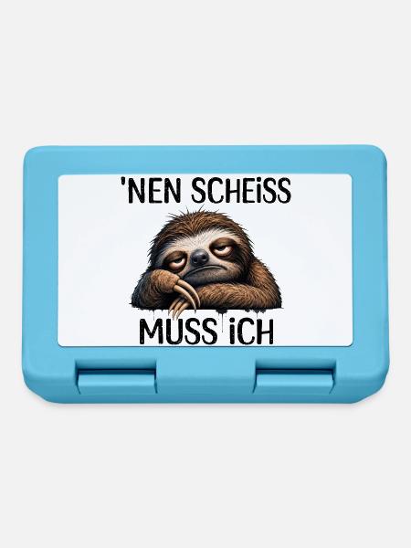 Faultier Nen Scheiss Muss Ich Spruch - Brotdose - Saphirblau