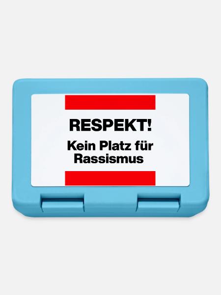 RESPEKT! KEIN PLATZ FÜR RASSISMUS, FRIEDEN, NO AFD - Brotdose - Saphirblau
