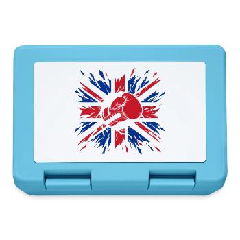Britischer Boxhandschuh Union Jack Flagge - Brotdose - Saphirblau - Vorne