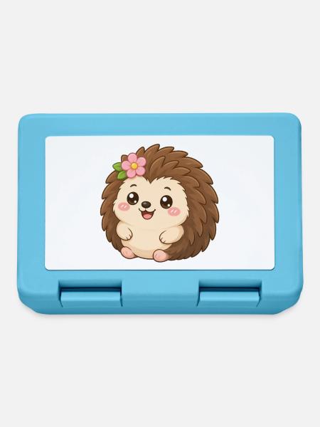 Hedgehog Flower Friend – Igel mit Blume - Brotdose - Saphirblau