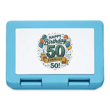 Alles Gute zum Geburtstag endlich 50 Bash Konfetti-Party - Brotdose - Saphirblau - Vorne
