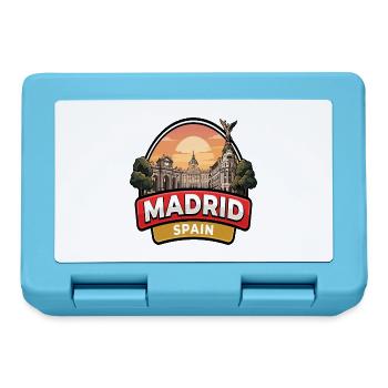Madrid, Spanien Reiseabzeichen Königlicher Palast Stadtgeschenk - Brotdose - Saphirblau - Vorne