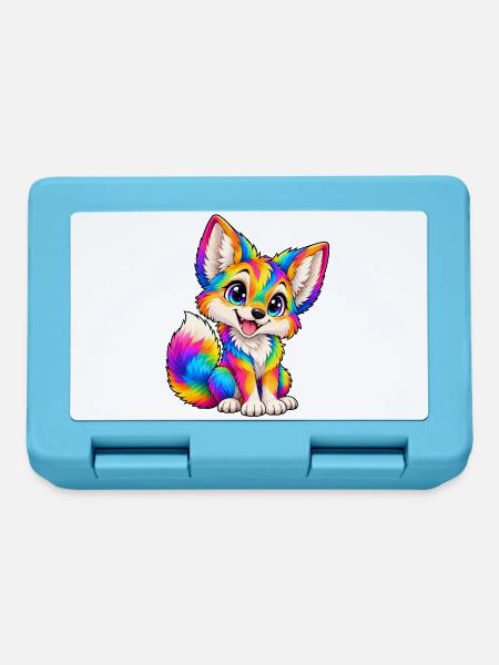 Kawaii Multicolor Coyote - Brotdose - Saphirblau