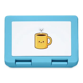 Süße Kawaii-Kaffeetasse Happy Heart Dampf - Brotdose - Saphirblau - Vorne