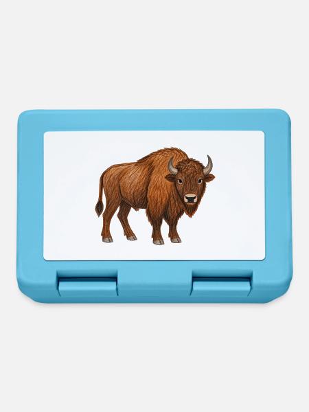 Europäischer Bison - Brotdose - Saphirblau