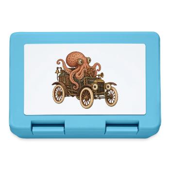 Oktopus Steampunk Auto Abenteuer - Brotdose - Saphirblau - Vorne
