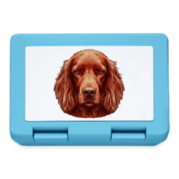 Kupferroter Irish Setter Hunde Porträt Kunst - Brotdose - Saphirblau - Vorne
