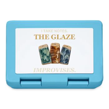 Ich mache Notizen. Die Glasur improvisiert. - Brotdose - Saphirblau - Vorne