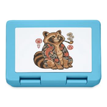 Katzenkoi Tattoo mit Pfeife - Brotdose - Saphirblau - Vorne
