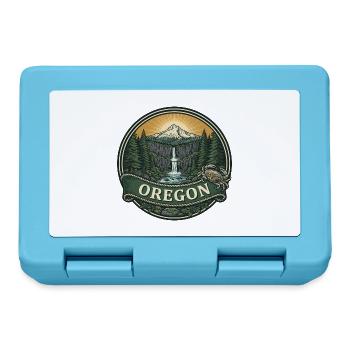 Oregon Multnomah Falls Mount Hood Reisegeschenk - Brotdose - Saphirblau - Vorne