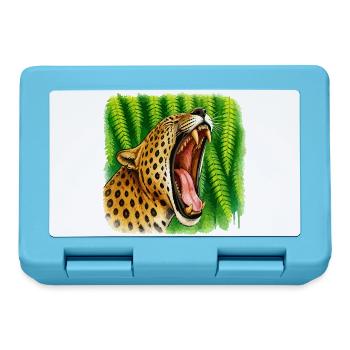 Leopard im Dschungel im Farbenspiel - Brotdose - Saphirblau - Vorne