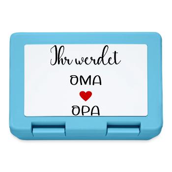 Oma Opa Babymitteilung - Brotdose - Saphirblau - Vorne