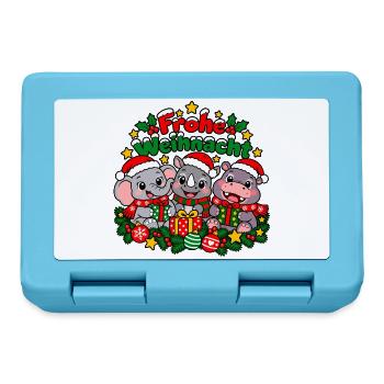 Weihnachts Wildtiere - Brotdose - Saphirblau - Vorne