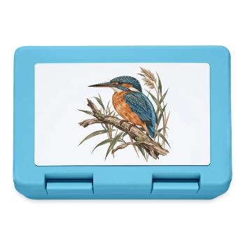 Königsfischer Aquarell Naturdesign - Brotdose - Saphirblau - Vorne