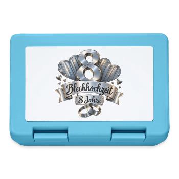 8.Hochzeitstag , Blechhochzeit , 8 Jahre  - Brotdose - Saphirblau - Vorne