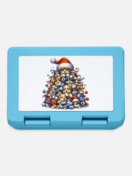 🎁 Weihnachtswelpenbaum - Brotdose - Saphirblau