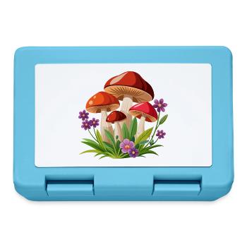 Pilze und Blumen - Brotdose - Saphirblau - Vorne